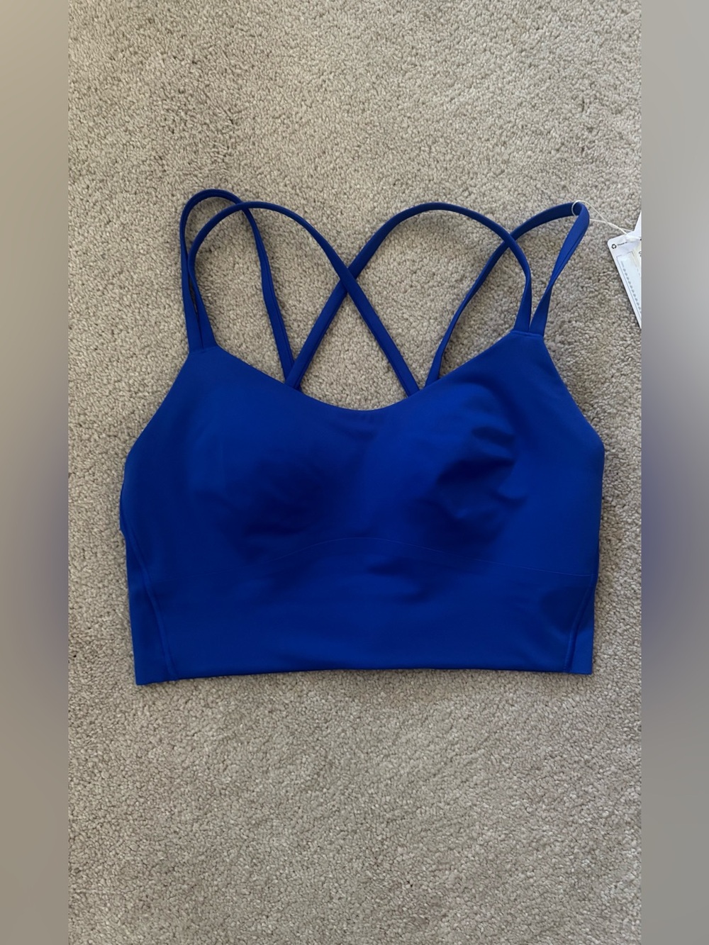 Lululemon like a cloud longline bra NWT Beach Ball Blue size 5